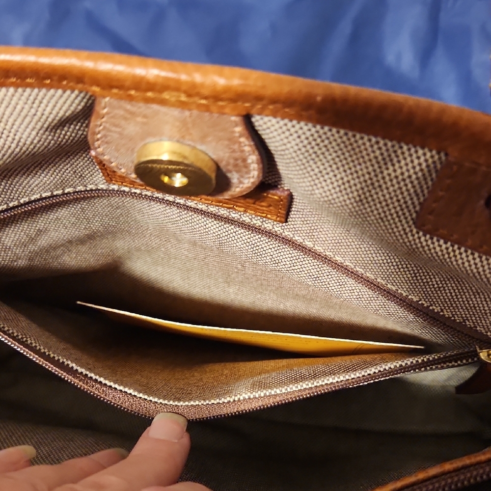 Dooney & Bourke Brown Tote Bag with Leather Trim - Picture 11 of 14